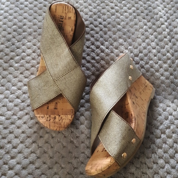 a.n.a Shoes - Strappy slip on wedge sandal a.n.a Shoes - Strappy slip on wedge sandal